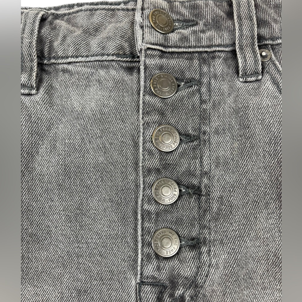 Free People Rainn distressed black denim mini skirt size 28 or small Witchcore - Picture 4 of 9